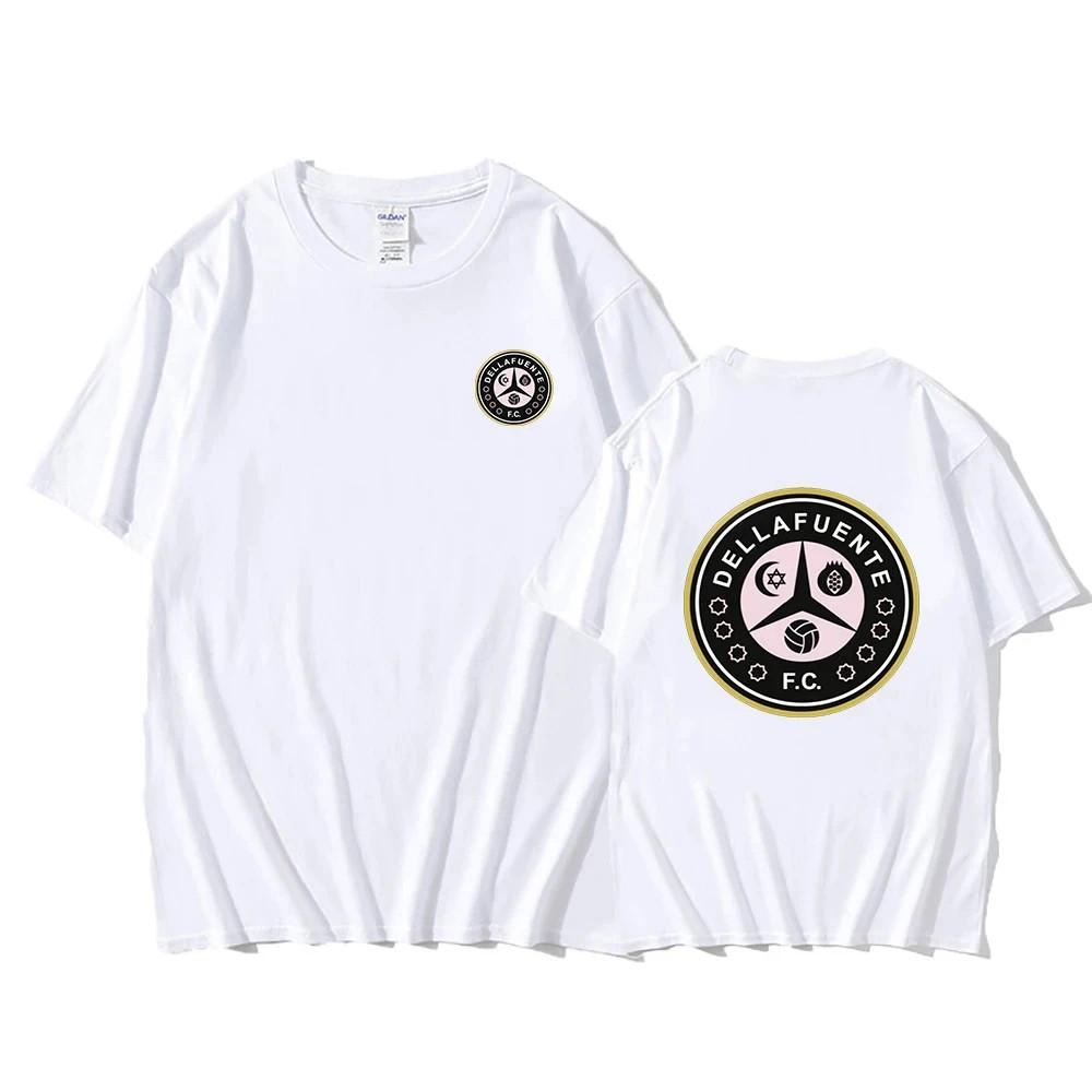 Summer Men T-shirt Dellafuente Print T Shirts Y2k Top Women Cotton Tshirt Unisex Oversize Streetwear 100% Cotton Teeshirt