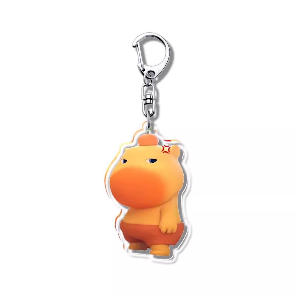 Baby Capybara Lulu Emoji Acrylic Keychain - Cute Cartoon Backpack Charm