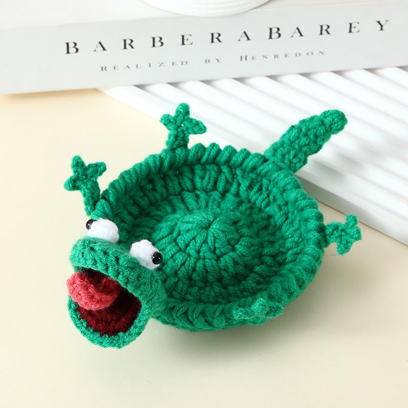 Finished Handwoven Animal Cup Coaster Creative Crochet Coffee Cup Coaster Desk Decor