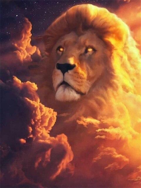 Pictură cu diamant Leu, pătrat complet, rotund, cusătură de cruce, broderie cu diamante, mozaic de animale, acut, decor pentru acasă