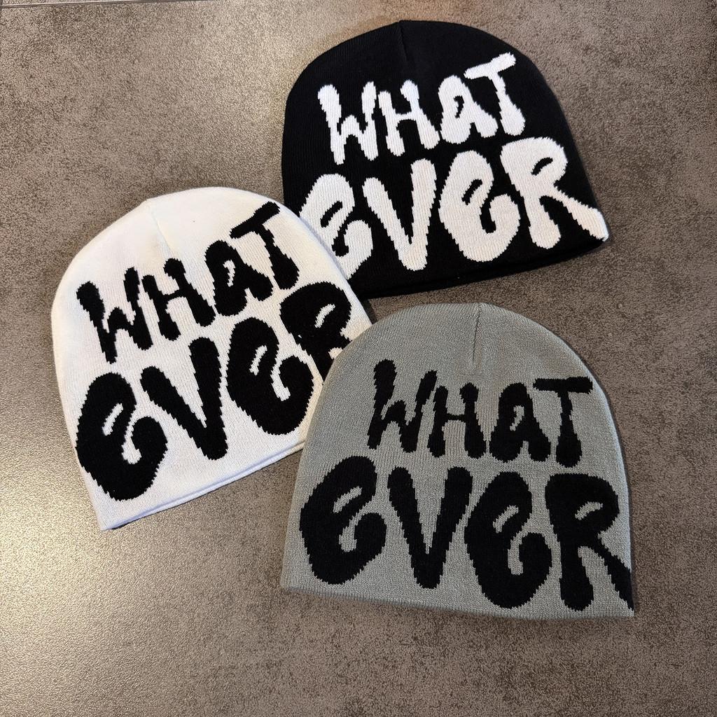 Ever Lettered What Knit Cap Unisex Cold Weather Outdoor Sport Daily Wear Travel