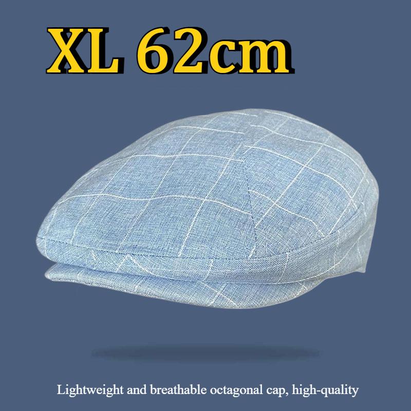 My Extreme Outdoor Activities Men's Sky Blue New Big Size 62Cm Beret Summer Breathable Newsboy Cap Wo British Retro Octagonal Hat Painter Cap Ivy Caps 58Cm 60Cm 60-62Cm