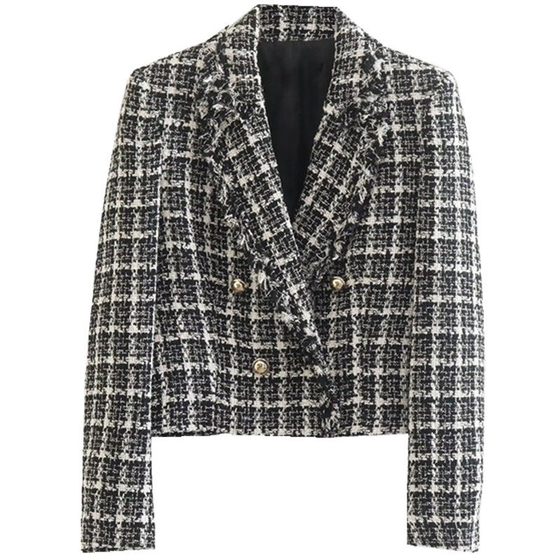 

Ваш осенне-зимний классический стиль, текстурированный пиджак, короткий костюм As shown in the figure L