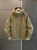 Men's Trendy Hooded Cotton-Padded Windbreaker - Autumn/Winter Loose Fit Solid Color Jacket