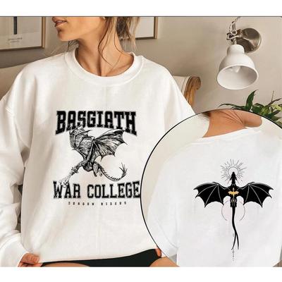 Bluza z kapturem unisexBasgiath War College dwustronna bluza z okrągłym wycięciem pod szyją koszula Fourth Wing fioletowa bluza z kapturem Sorrengail Bookish bluzy unisex