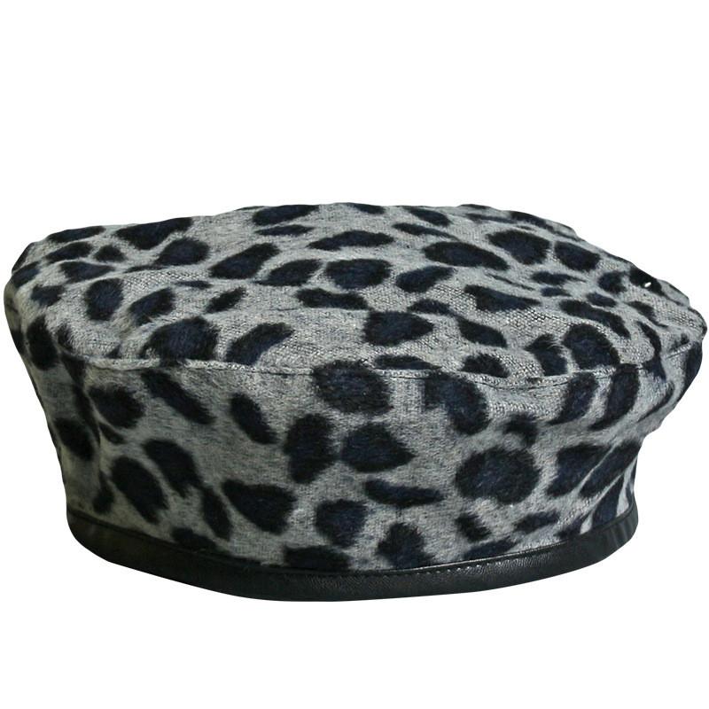 Beret Stylish Wool For Women Leopard Print Warm Fall And Winter Hat Trendy
