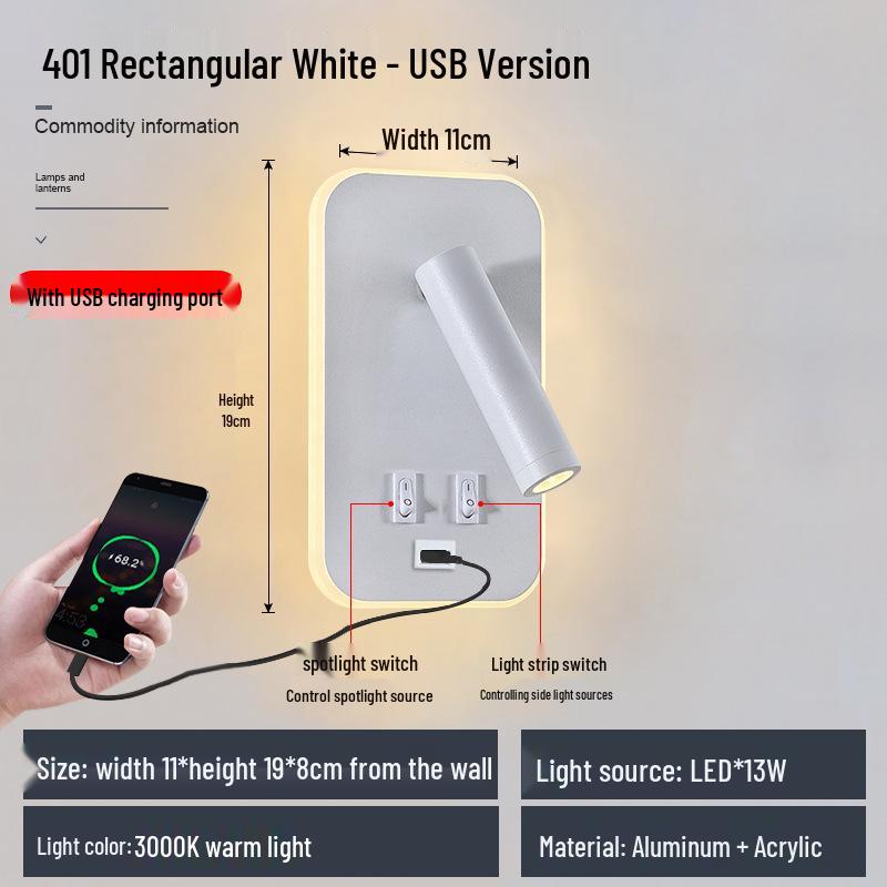 LED USB Wall Lamp for Reading - Bedside & Study Room
