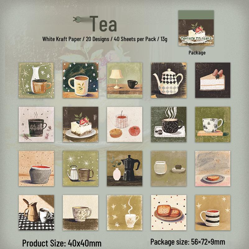 Mini Ketchup Sticker Book: Retro Pattern Journal & DIY Collage Decor