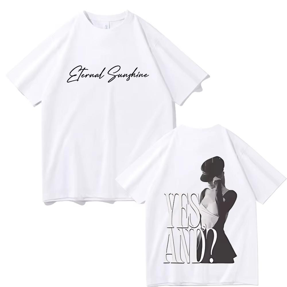 Ariana Grande Yes and Double Sided Printed T Shirts Unisex Casual Fashion Oversized T-shirts Men Women Hip Hop Rock Short Sleeve