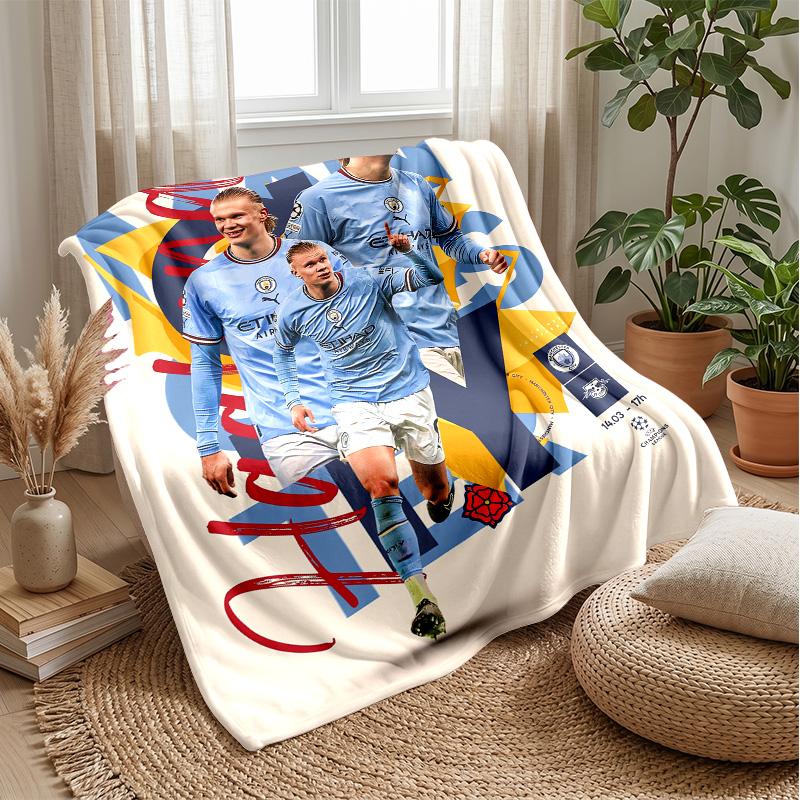 Erling Haaland Theme blanket Soft Flannel Blanket Plush Throw Blanket Cozy Sofa Bed Blanket for Home Decor