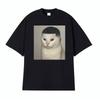 Funny Haircut Unhinged Cat Meme Printed T Shirt Unisex Women Casual Cotton High Quality Tshirts Fashion Cool Classic Humor Tshirt