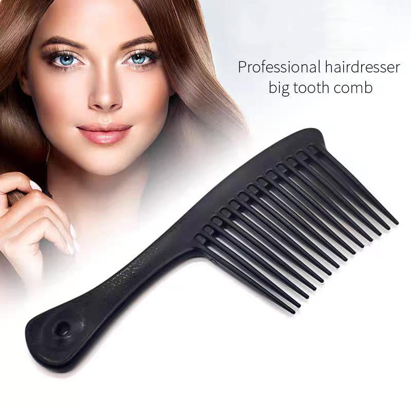 Thick Wide Tooth Comb Smooth Reduce Hair Lose Wet Long Curly Detangling Hairbrush Oil Head Back Professional Comb Barber Combs