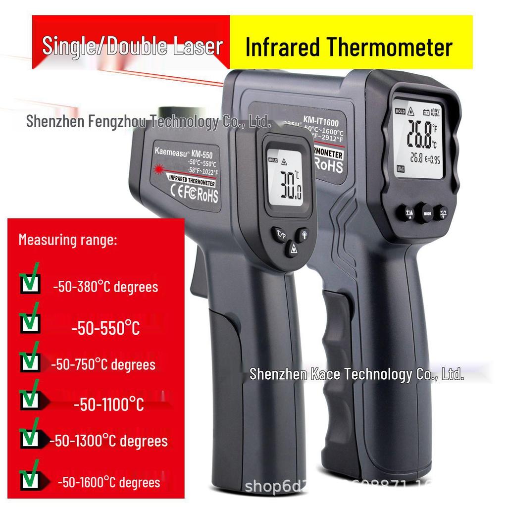 Infrared Thermometer: High-Precision Temperature Gun for Barbecue & Baking (-50 To 1600°C)