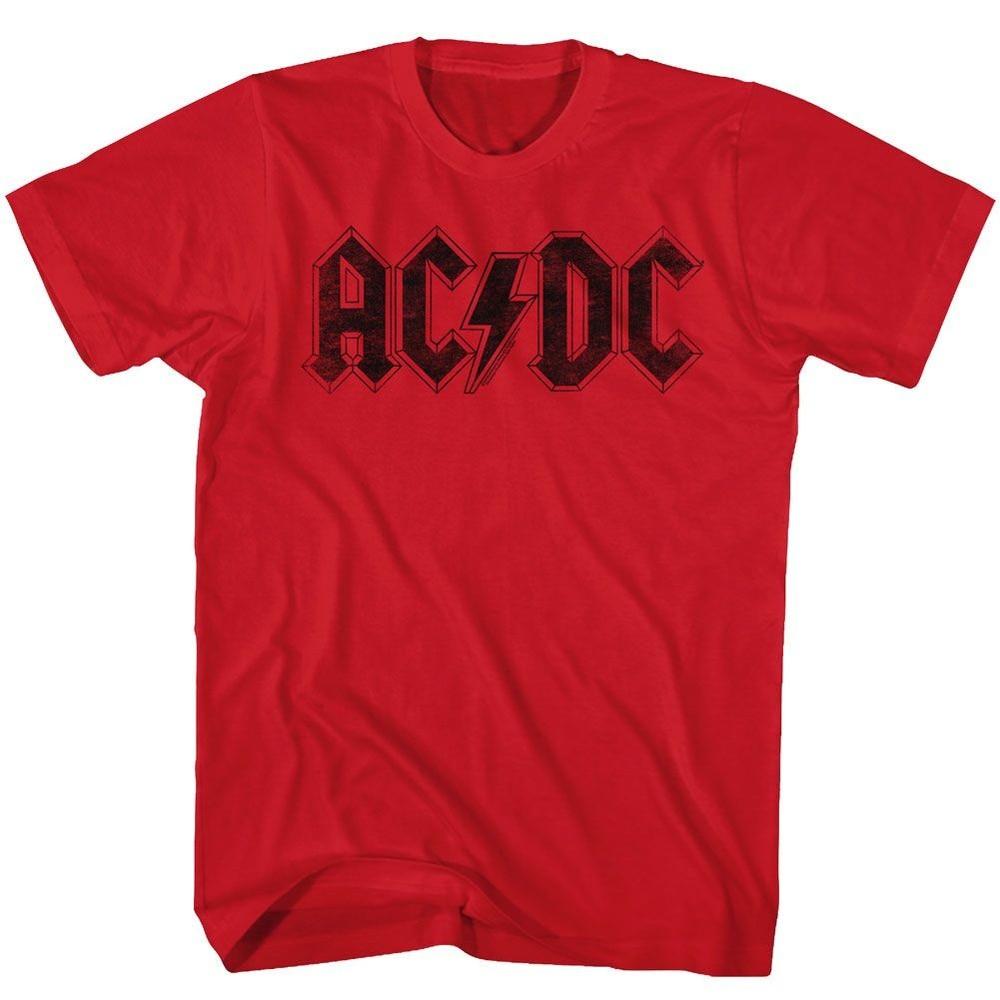 AC/DC Logo Red Rock and Roll Music Band T-Shirt