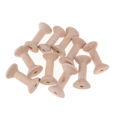 10 Τεμάχια Ξύλινα Άδεια Καρούλια για Σύρμα Κλωστή Μασούρια Κορδόνι Κουλούρες 3.5 x 6εκ.