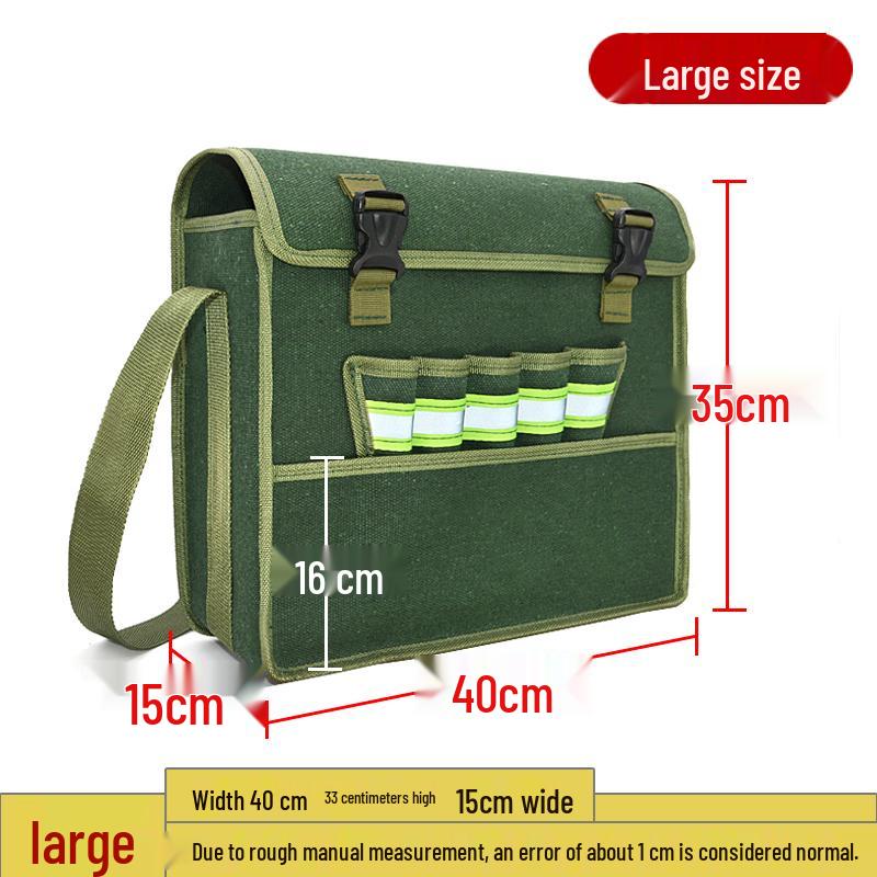 Thickened Canvas Toolkit: Wear-Resistant Carpentry, Tiling & Plumbing Messenger Bag with Multiple Pockets for Electricians.