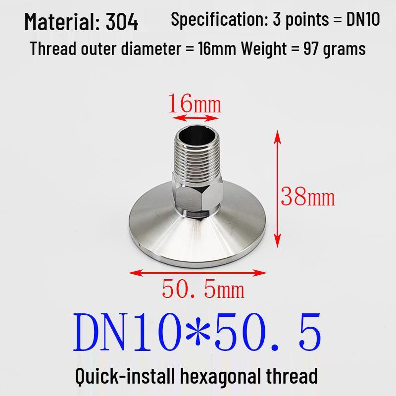 Hongshun Heavy-Duty Hex Quick Connect Stainless Steel Threaded Nipple with Chuck and Wrench Flats