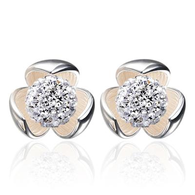 Lucky Clover Vollwasser-Diamantkugel Koreanische Ausgabe Shambhala Mode Damenohrringe Damen versilberter Ohrschmuck