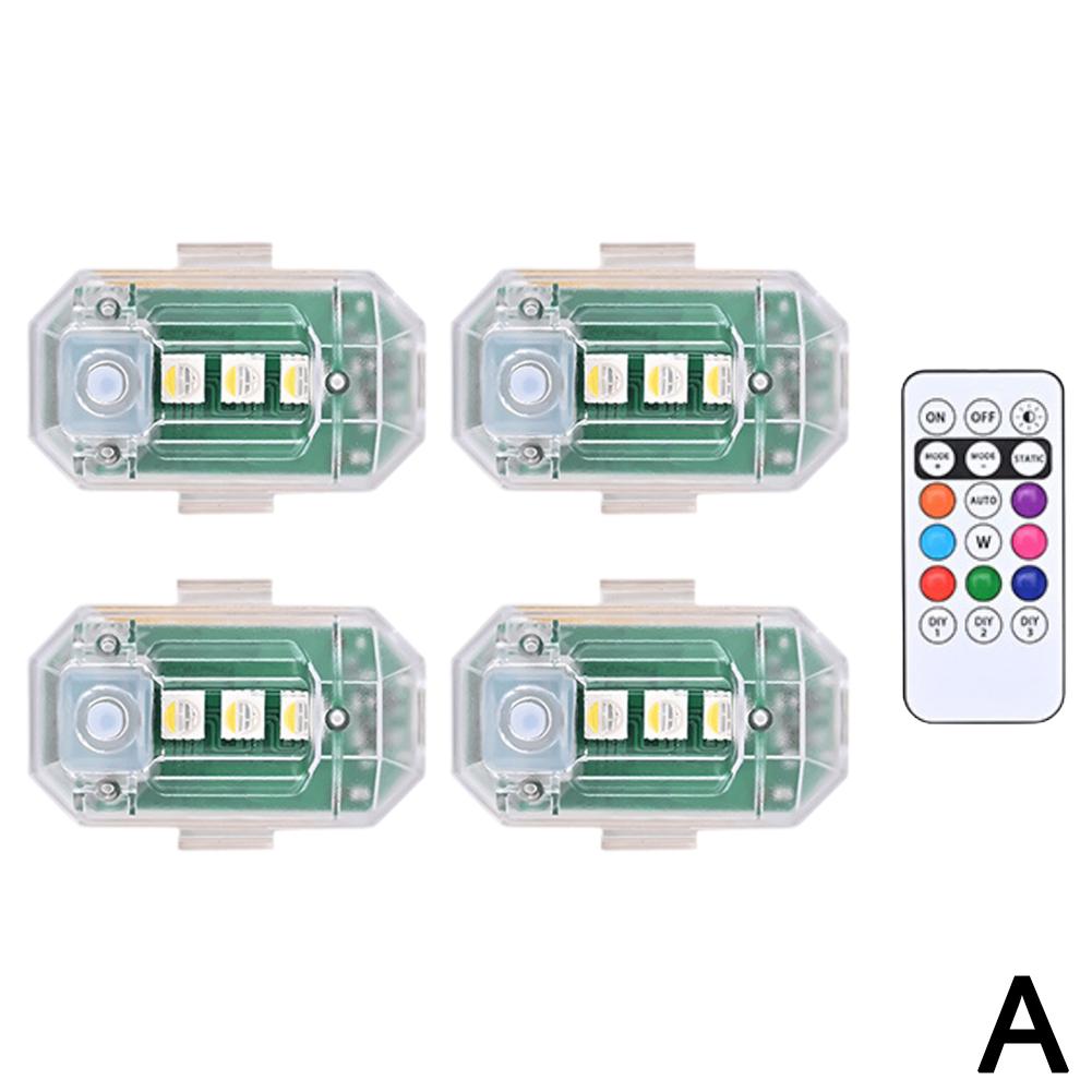 8 Colors Vehicle Decorative Lights Motorcycle/Car LED Light Remote Ver Lights Car Control DIY Modification Atmosphere Decor G9K3