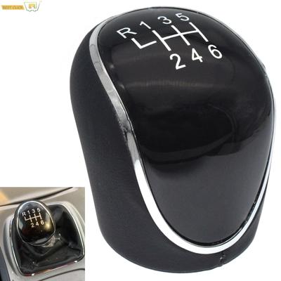 6 Speed Gear Shift Knob For Ford Mondeo Mk4 S-Max C-Max Focus Mk2 Kuga Leather Shifter Lever Arm Headball Car