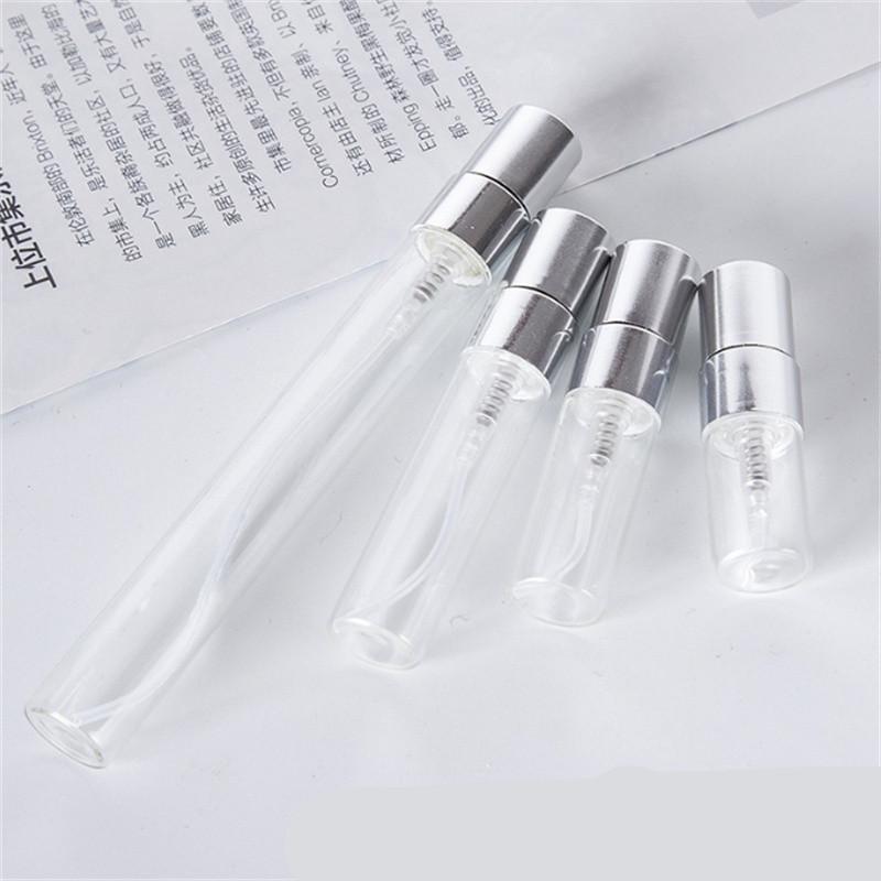 50PCS Set Mini Empty Cosmetics Bottles Gold/Silver 2ML 3ML 5ML 10ML Perfume Glass Sample Vials for Wholesale