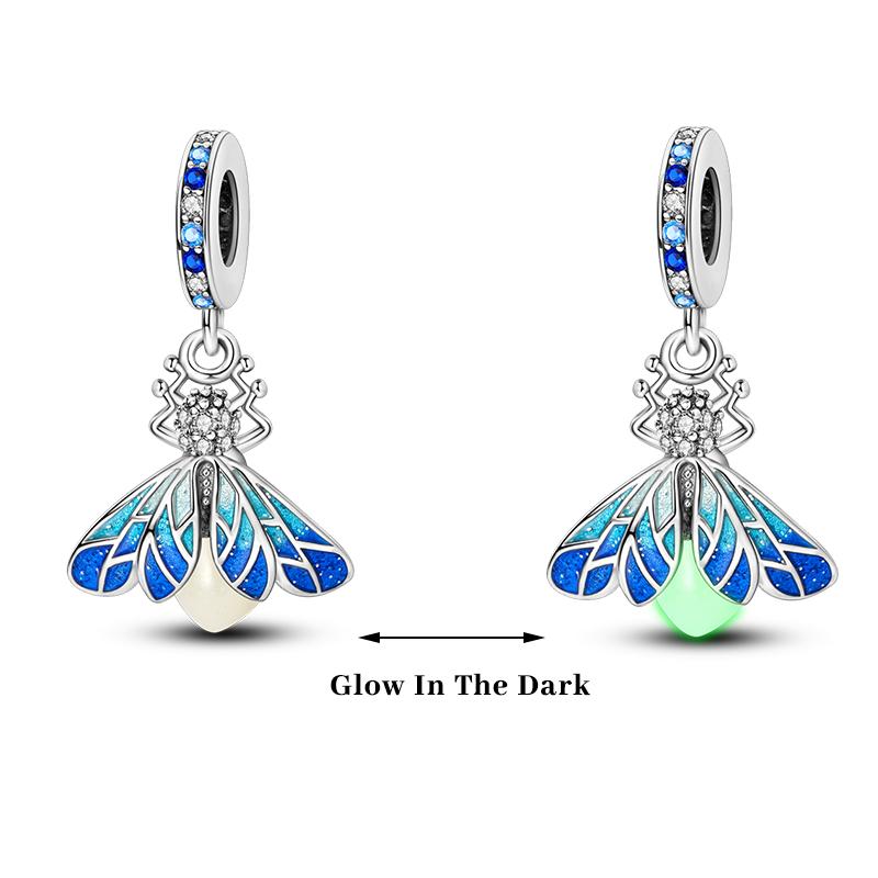 Copper Color Fireflies Bees Stars Turtles Luminous Charms Beads Fit 3Mm Original Bracelets Diy Jewelry Gift