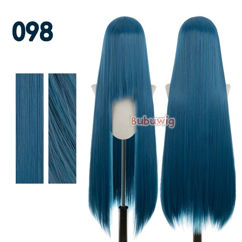Bubuwig Synthetic Hair 100cm Long Straight Pure Color Cosplay Wigs Over 100 Colors Black White Red Blue Brown Wig Heat Resistant