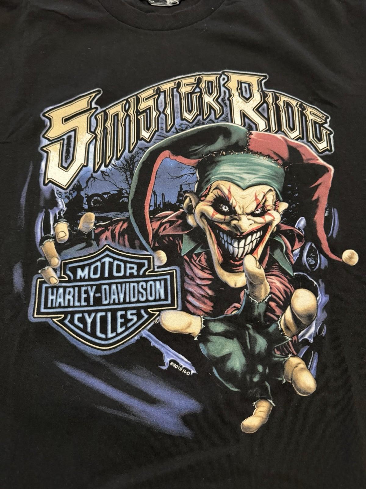 2019 Harley Davidson Clown Jester Winston Salem North Carolina Tshirt Size Large Unisex T-Shirt M