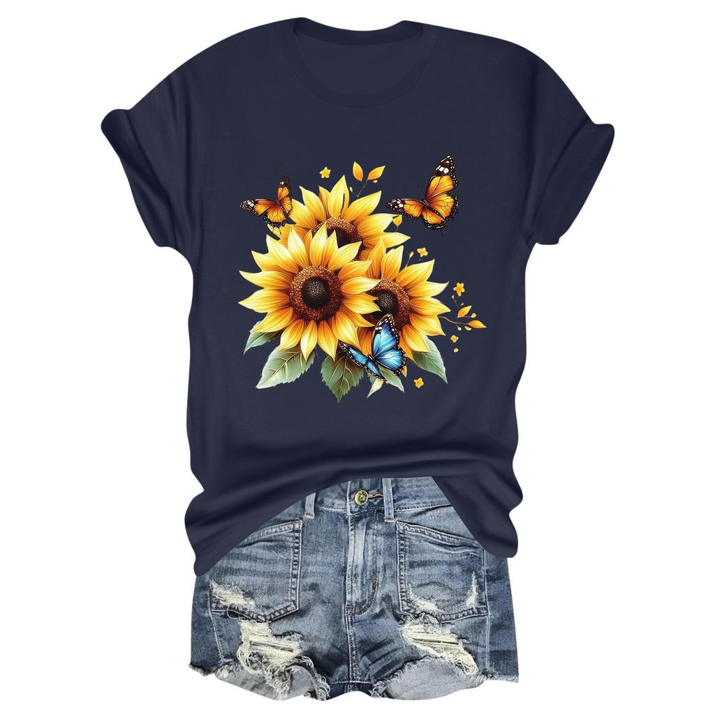 Child Casual Daily Round Neck Printed Short Sleeved T-shirt Letter Top