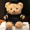 Cartoon Doctor's Clothing Teddy Bear Doll Plush Toy Small Sitting Bear Doll Boys Girls Soft Students Graduation Gift Home Decor