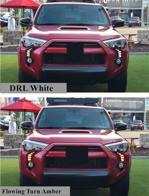 2x LED Daytime Running Light Fog Turn Signal Lamp Cable For Toyota 4Runner 14-22