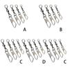 10pcs Fishing Swivel Connector Stainless Steel Fishhook Snap Tools Tackle Fitting Connect Component Replace Fittings