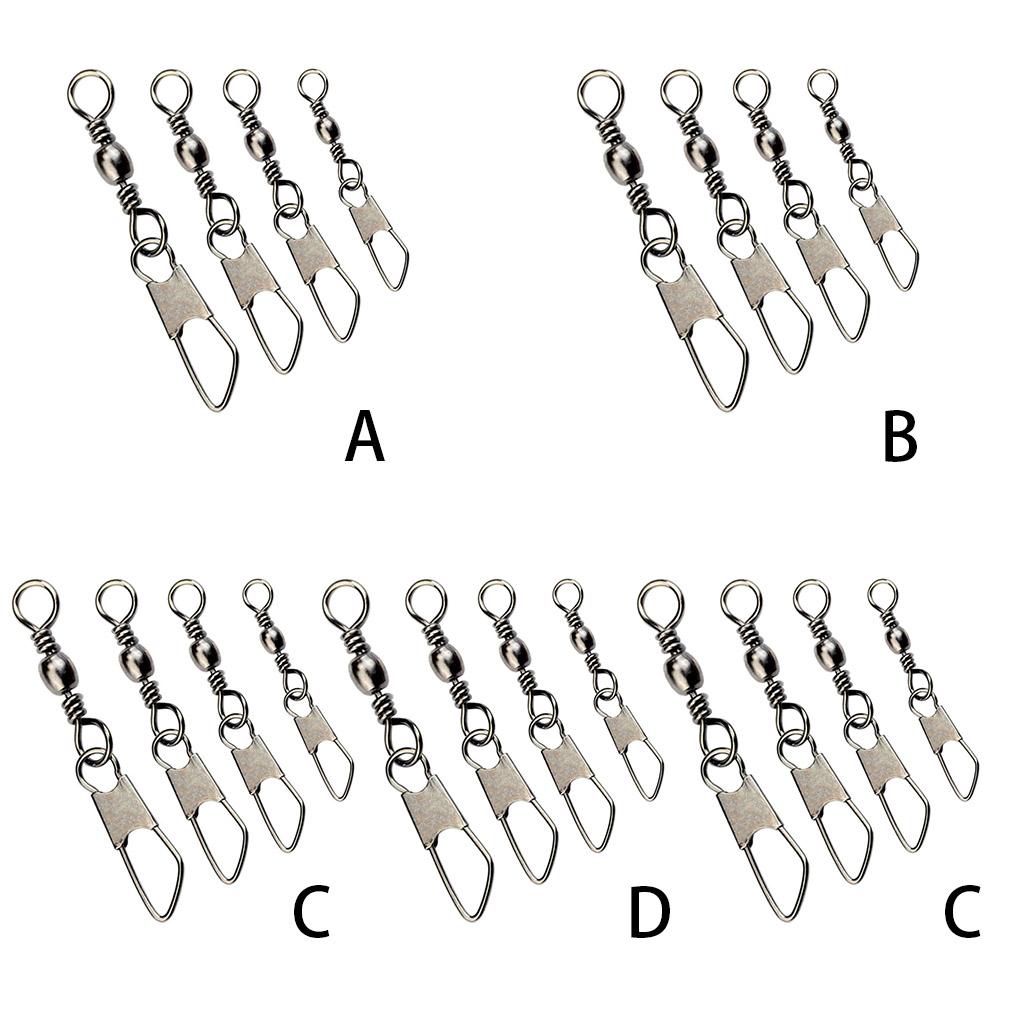 10pcs Fishing Swivel Connector Stainless Steel Fishhook Snap Tools Tackle Fitting Connect Component Replace Fittings