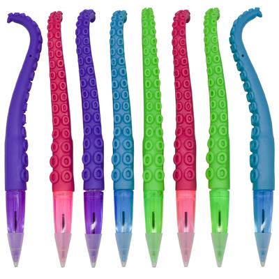 Maydahui Stylish Octopus Antenna Ballpoint Pen Black Set of 8 Cute Ocean Octopus Stationery Cute Student Gift Oil-Based