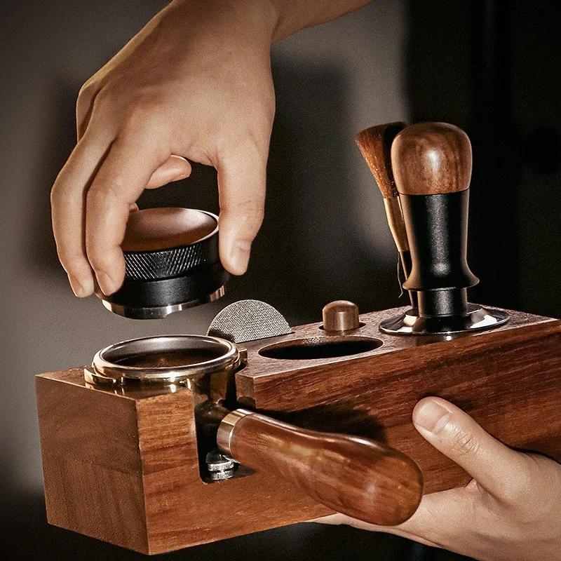 51/58MM Walnut Coffee Constant Force Powder Press Hammer Constant Force Filling Hammer Italian Press Elastic Balance