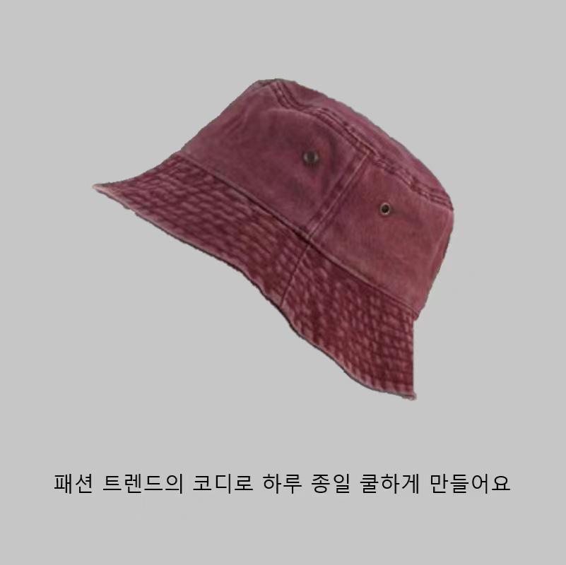 Hong Kong Style Retro Distressed Washed Denim Fisherman Hat - Spring/Summer Fashion, Breathable Bucket Hat for Couples.