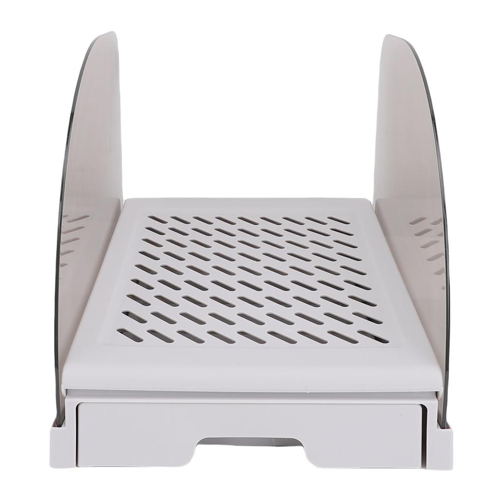 Cat Litter Box Ramp with Drawer Baffles Plastic Adjustable Height Anti Slip Elevated Litter Box Step Stool for Home