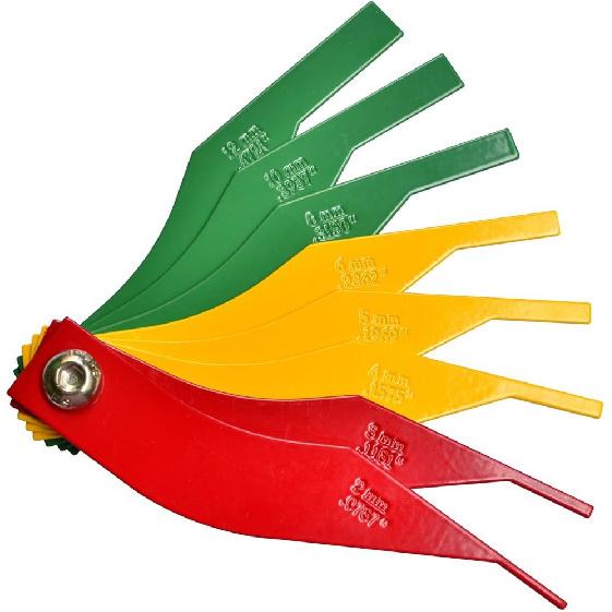 Brake Lining Thickness Gauge 8 Piece SAE & Metric Steel Constructions