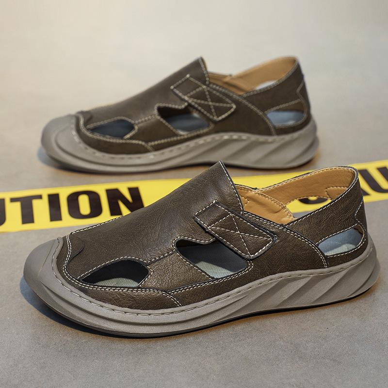 Cave shoes 22 summer new Roman sandals soft leather non-slip personalized breathable hollow sandals