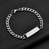 Einfaches personalisiertes Namenslogo Text Herren 18 Karat Gold PVD Edelstahl ID Leere Stange Armband Schmuck Länge 20cm/20cm+5cm