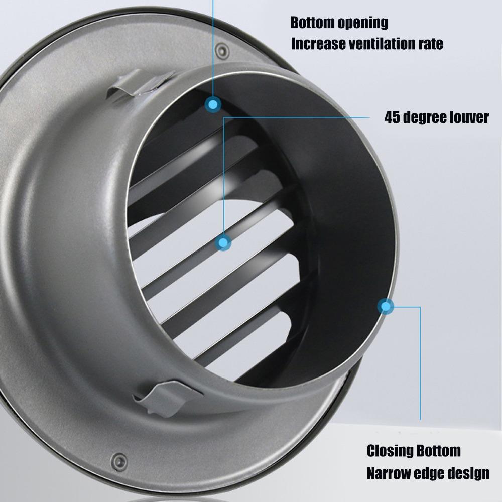 4 Inch Diameter Louvered Vent Cover Round Air Vent Grille Heavy Duty Wall Vent For Outdoor Use