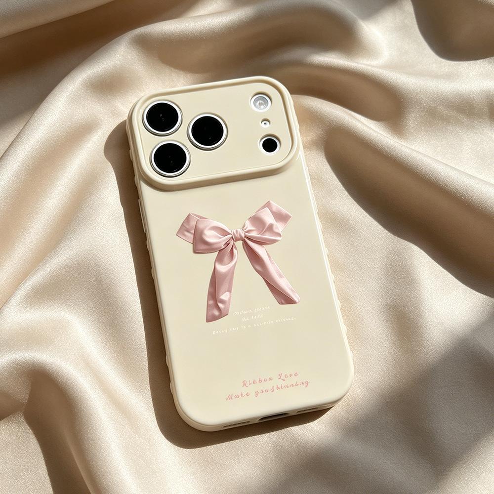 Three-dimensional Bow Is Suitable for Creative iPhone16PRO Anti-drop New 15/17 Mobile Phone Case Apple 16/17PM