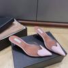 Fashion 2025 Fairy Style Summer Sexy And Versatile Transparent Half-Slipper Women'S Pointed-Toe Thin-Heeled High-Heeled Sandals Slipper