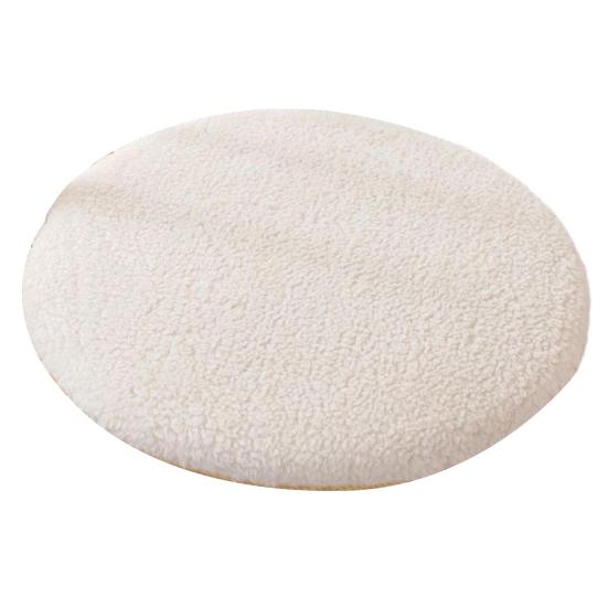 Fleece Kulatý Polštář na Židli Plyšový Sedák z Umělé Ovčí Vlny se Zipem Zima