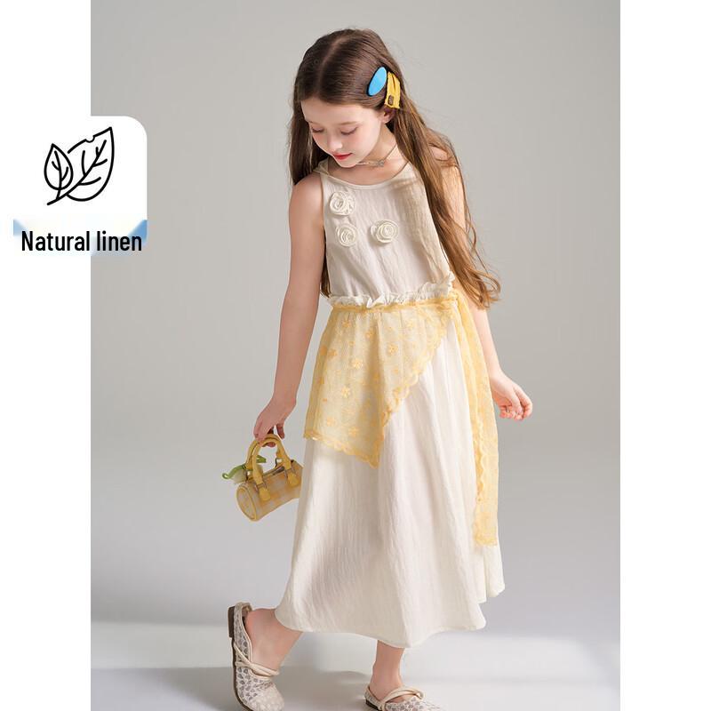 Montagut Girls 3D Rose Sleeveless A-line Dress 120