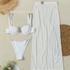 New Three-piece Swimsuit Straps Sexy Bikini Split Swimsuit Solid Color Slim Beach Skirt