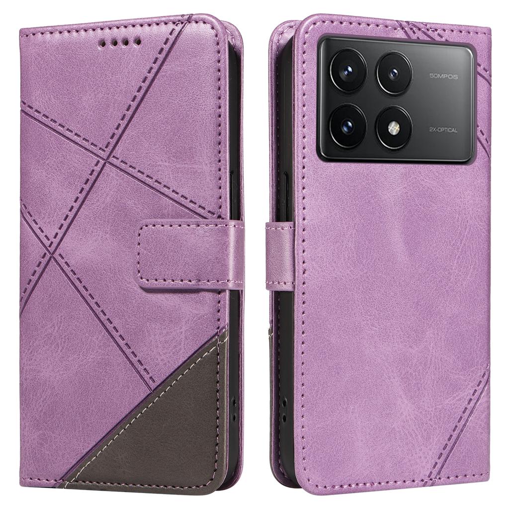 For Xiaomi Poco F6 Pro 5G/Redmi K70 5G/K70 Pro 5G Case Line Spliced PU Leather Phone Cover