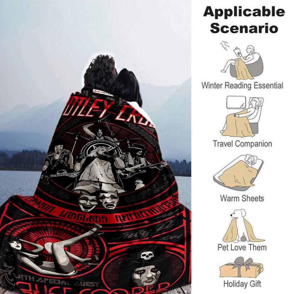 1pc dragon guitarThemed Blanket Soft Flannel All Season Cozy Throw with Bold Graphic Print, Travel, or Holiday Gift for Family & Friends