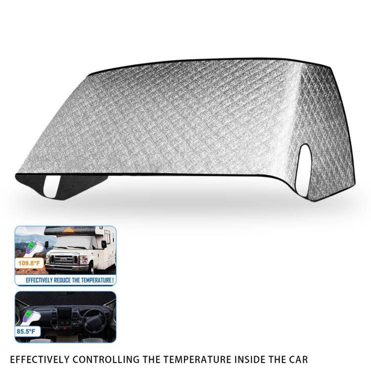 RV Caravan Windshield Snow Cover Durable Front Window Sunshade Cover Motorhome Accessories For Class C Ford E450 1997-2022 серебряный
