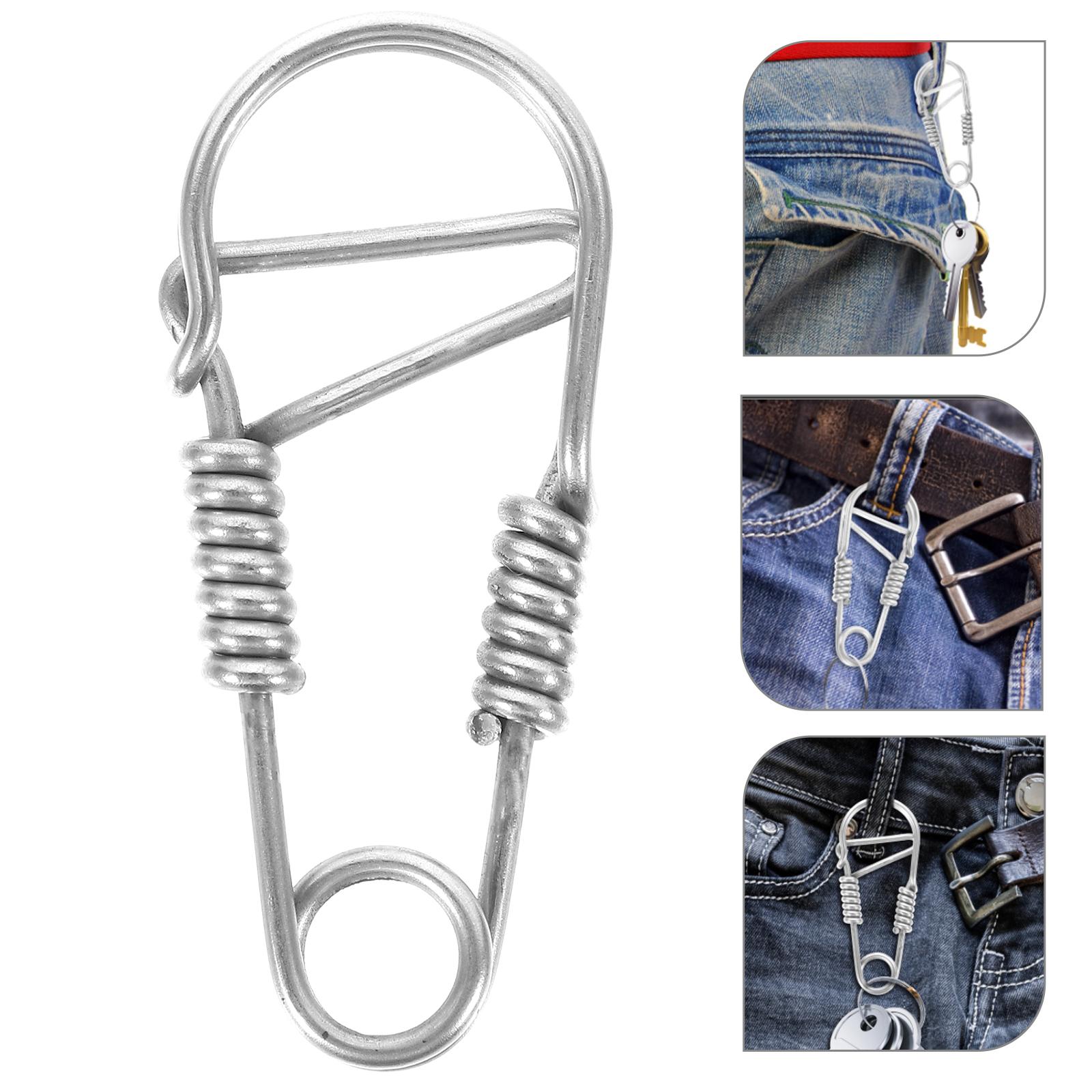

Keychain Heavy Duty Hooks Stainless Steel Outdoor Carabiner Keychains Lanyard for Keys срібний